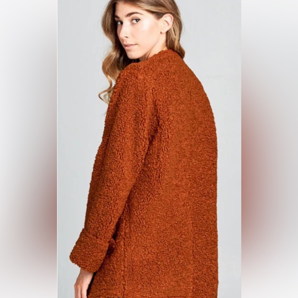 New Vici Ellison Rust Fall Teddy Jacket with pockets - Picture 7 of 14